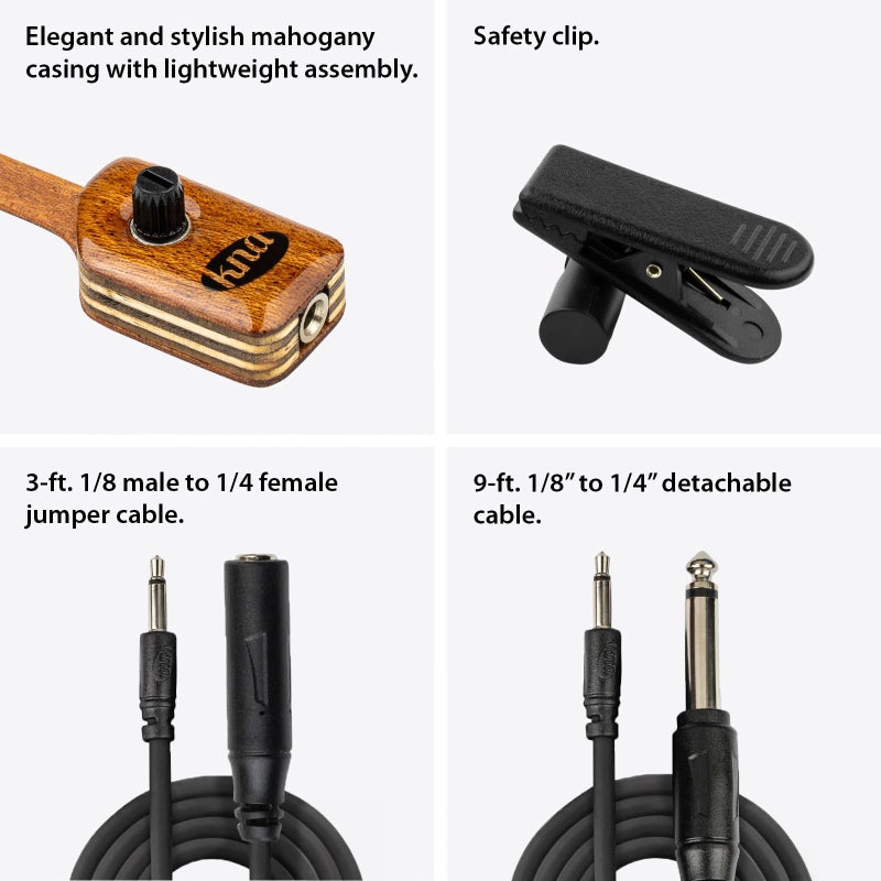 KNA UK-2 Portable Piezo Ukulele Pickup â€“ Natural Uke Tone, Lightweight, Detachable, Onboard Volume Control, Passive No-Battery Design, Easy No-Mod Installation, Handcrafted in Europe - Image 2